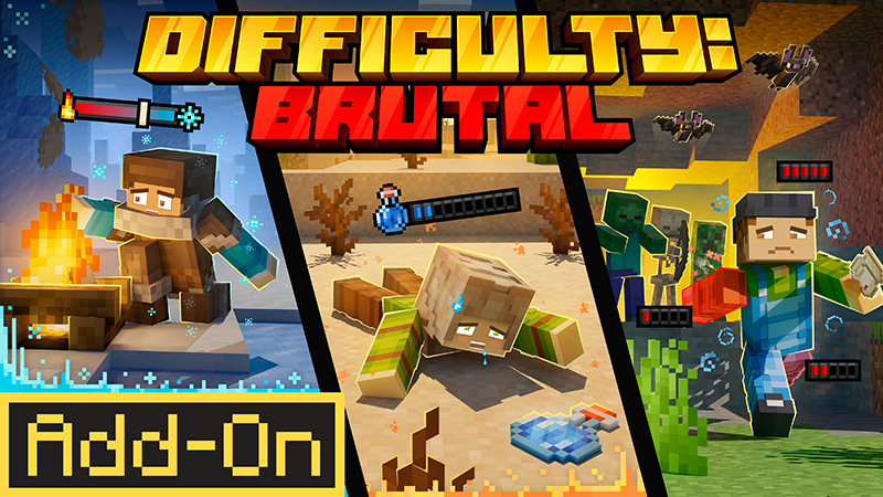 Difficulty: Brutal Add-On on the Minecraft Marketplace by Octovon