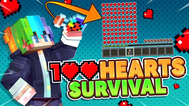 100 Hearts Survival on the Minecraft Marketplace by odyssey-builds