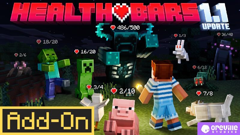 Health Bars 1.1 Add-On on the Minecraft Marketplace by Oreville Studios