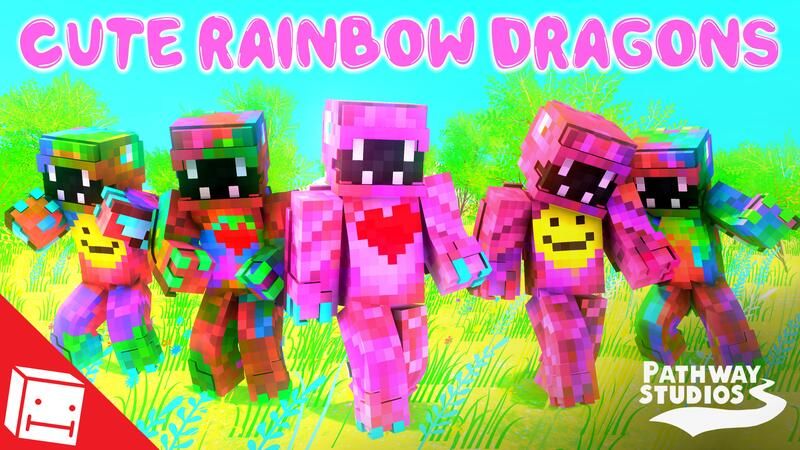 Cute Rainbow Dragons on the Minecraft Marketplace by Pathway Studios