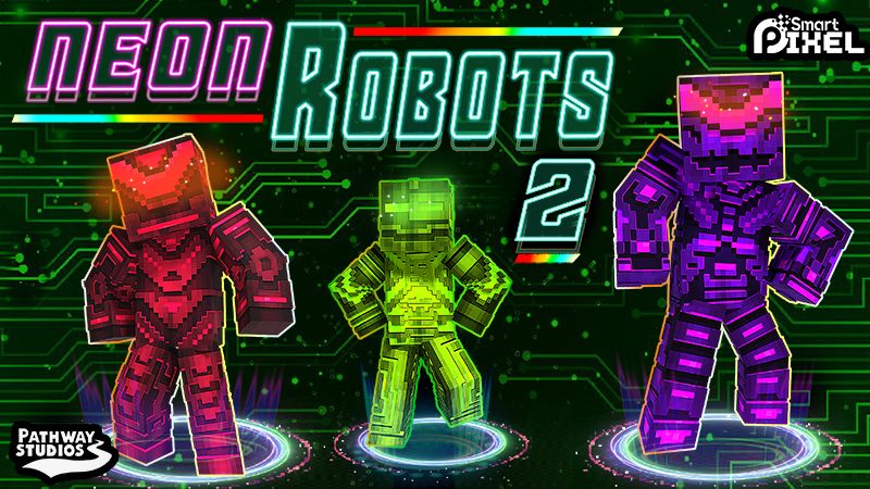 Neon Robots 2 on the Minecraft Marketplace by Pathway Studios