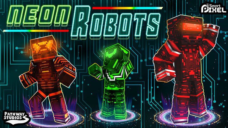 Neon Robots on the Minecraft Marketplace by Pathway Studios