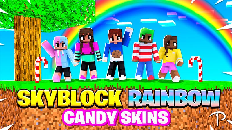 SkyBlock Rainbow Candy Skins on the Minecraft Marketplace by Pickaxe Studios