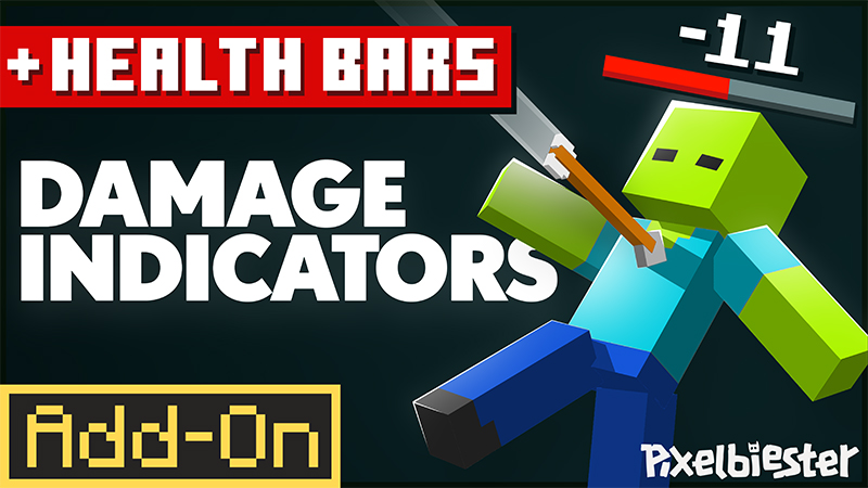 DAMAGE INDICATORS 3.0 Add-On on the Minecraft Marketplace by Pixelbiester