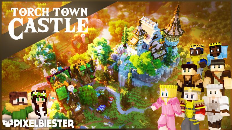 Torch Town Castle on the Minecraft Marketplace by Pixelbiester