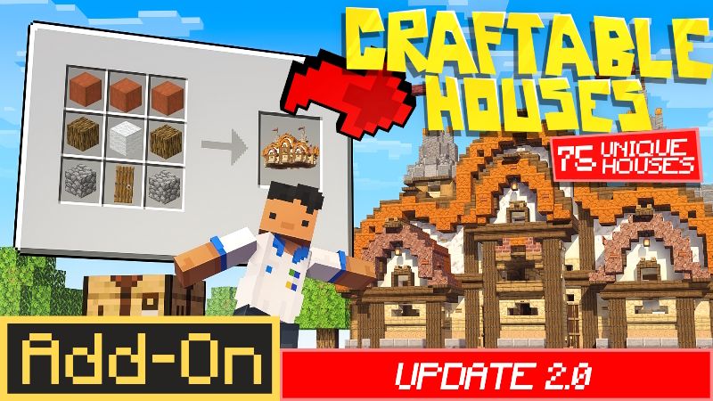 Craftable Houses Add-On on the Minecraft Marketplace by Pixell Studio