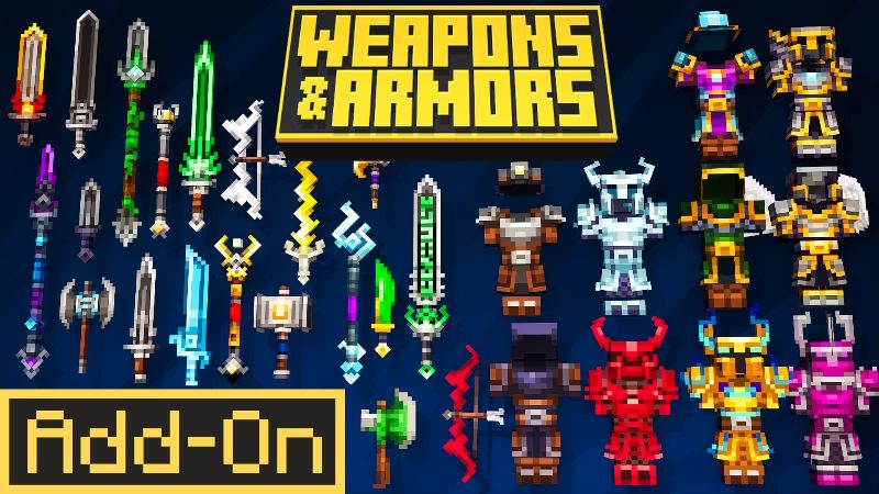 Weapons & Armors Add-on on the Minecraft Marketplace by Pixell Studio