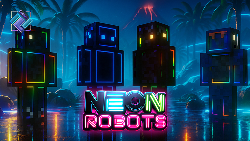 Neon Robots on the Minecraft Marketplace by PixelOneUp