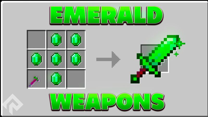 Emerald Weapons on the Minecraft Marketplace by RareLoot