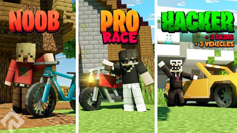 Noob vs Pro vs Hacker Race on the Minecraft Marketplace by RareLoot