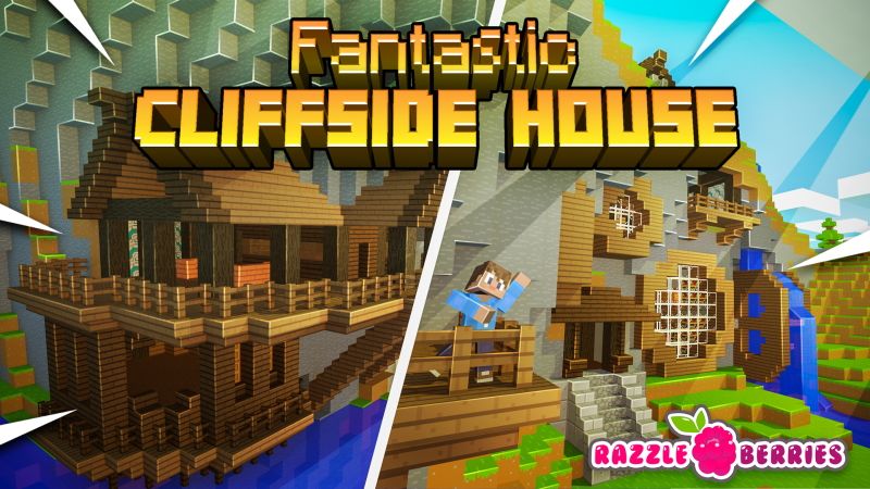 Fantastic Cliffside House on the Minecraft Marketplace by Razzleberries