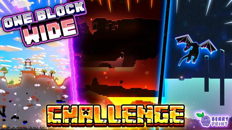 One Block Wide Challenge on the Minecraft Marketplace by Razzleberries