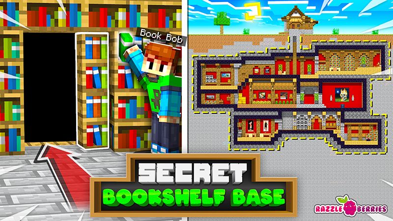 Secret Bookshelf Base on the Minecraft Marketplace by Razzleberries