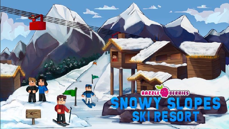 Snowy Slopes Ski Resort on the Minecraft Marketplace by Razzleberries