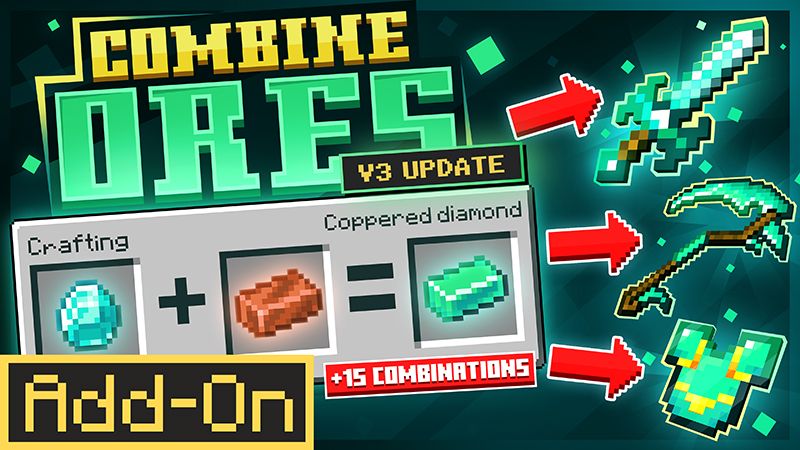 COMBINE ORES V3 Add-On on the Minecraft Marketplace by red-eagle-studios