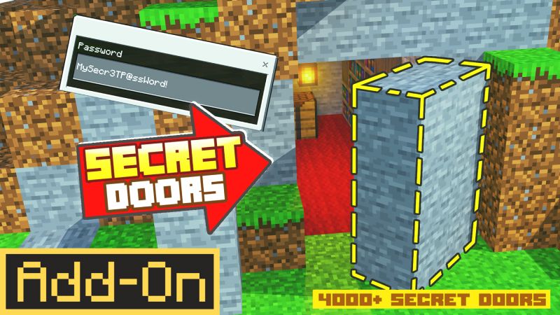 SECRET DOORS Add-On on the Minecraft Marketplace by Red Eagle Studios