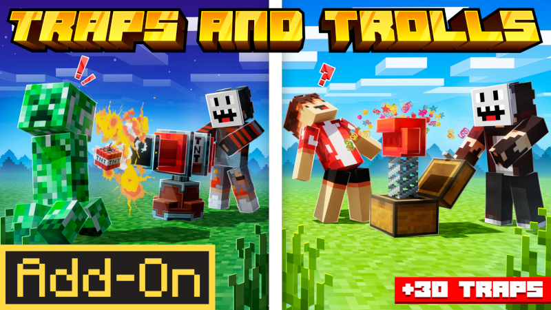 Traps And Trolls Add-On on the Minecraft Marketplace by SandBlock Studios