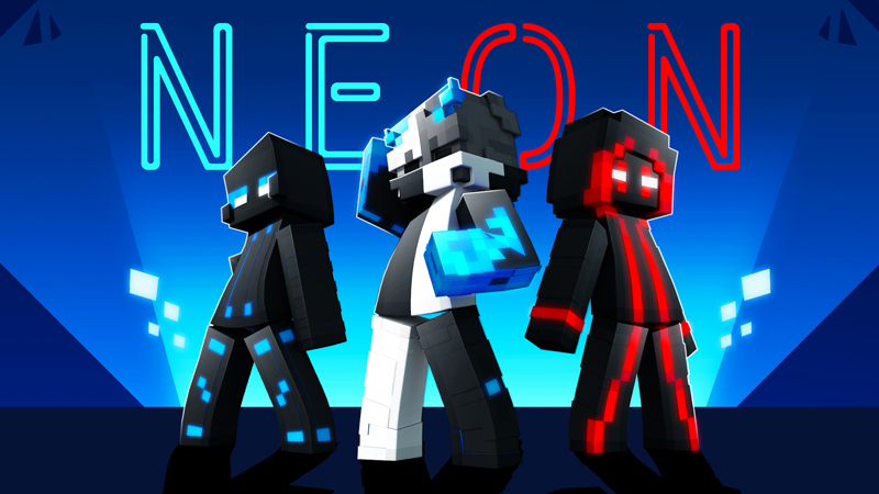Neon blue + Red skin on the Minecraft Marketplace by Senior Studios