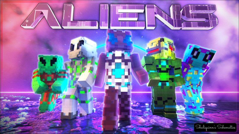 Aliens Skin Pack on the Minecraft Marketplace by Shaliquinn's Schematics