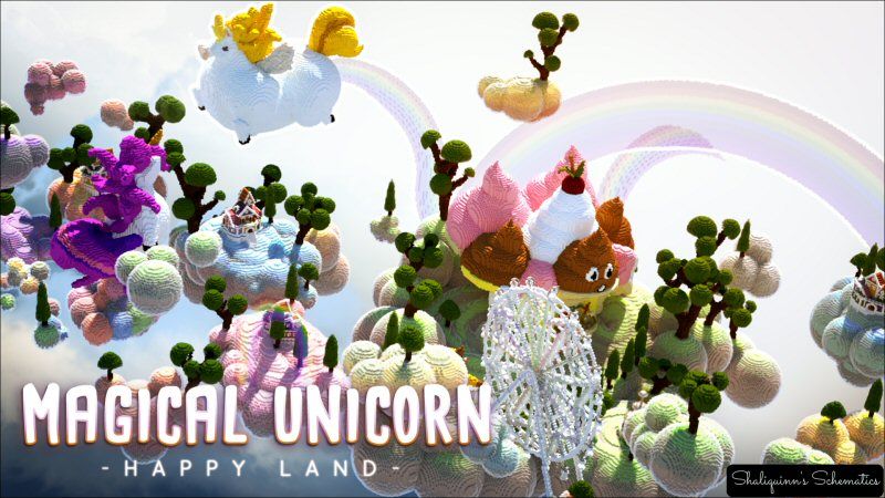 Magical Unicorn Happy Land on the Minecraft Marketplace by Shaliquinn's Schematics