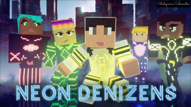 Neon Denizens Skin Pack on the Minecraft Marketplace by Shaliquinn's Schematics