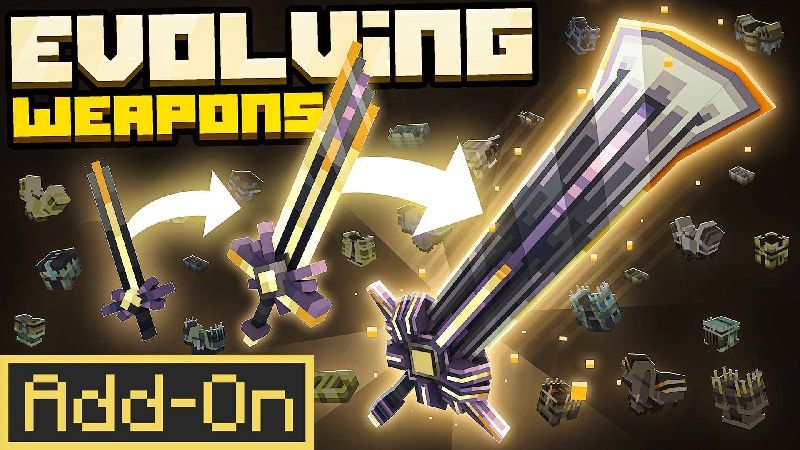 Evolving Weapons Add-On on the Minecraft Marketplace by Snail Studios