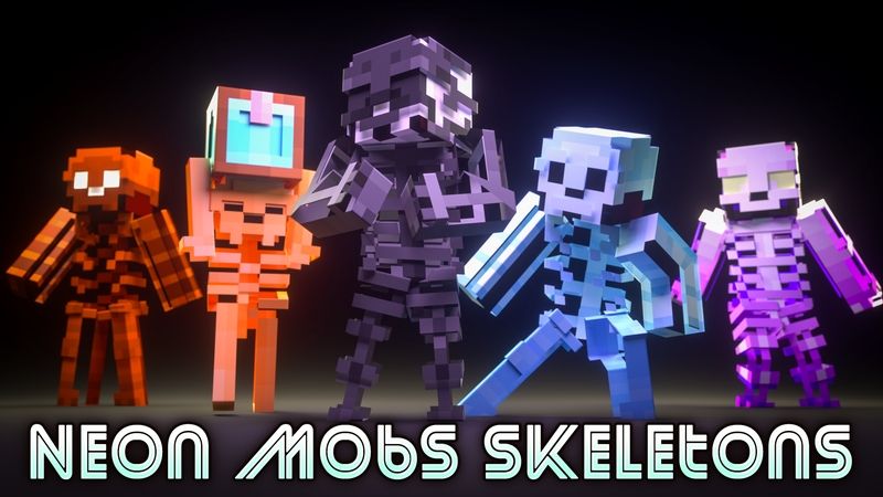 Neon Mobs: Skeletons on the Minecraft Marketplace by Snail Studios