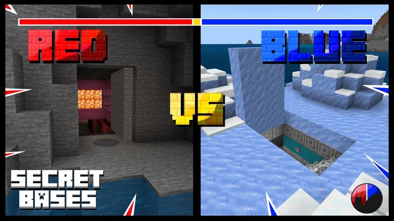 Red VS Blue Secret Bases on the Minecraft Marketplace by Snail Studios