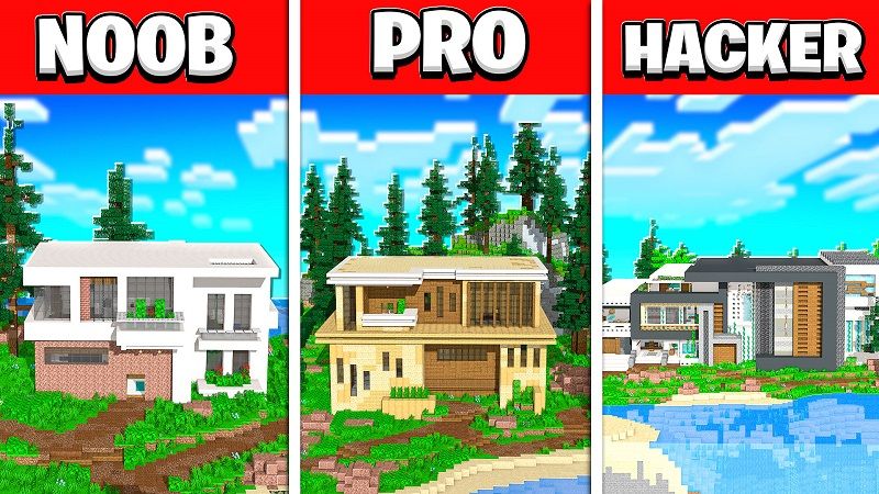 Mansion: Noob Vs Pro Vs Hacker on the Minecraft Marketplace by Street Studios