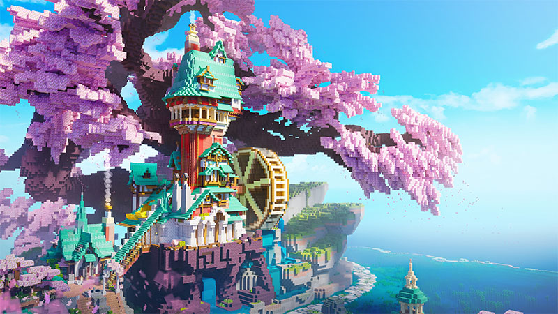 Cherry Blossom Treehouse on the Minecraft Marketplace by Team VoidFeather