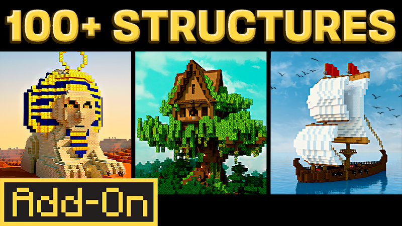100+ Structures Add-On on the Minecraft Marketplace by The Craft Stars