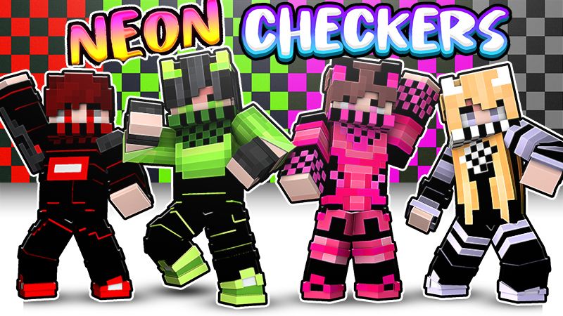 Neon Checkers on the Minecraft Marketplace by The Lucky Petals