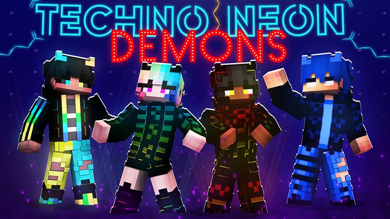 Techno Neon Demons on the Minecraft Marketplace by The Lucky Petals