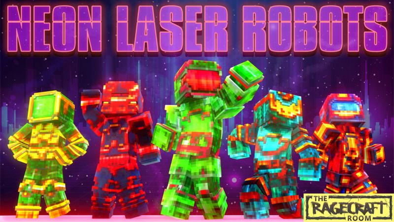 Neon Laser Robots on the Minecraft Marketplace by The Rage Craft Room