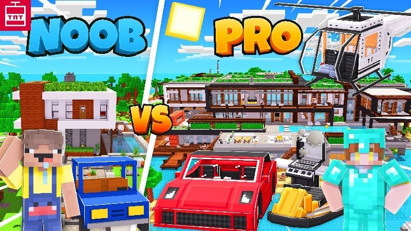 Modern Mansion: Noob vs Pro