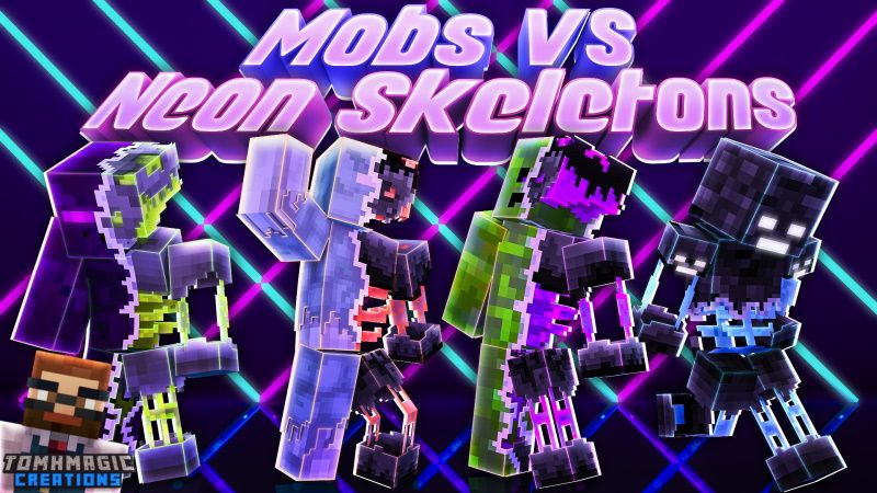 Mobs vs Neon Skeletons on the Minecraft Marketplace by Tomhmagic Creations