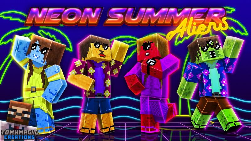 Neon Summer Aliens on the Minecraft Marketplace by Tomhmagic Creations