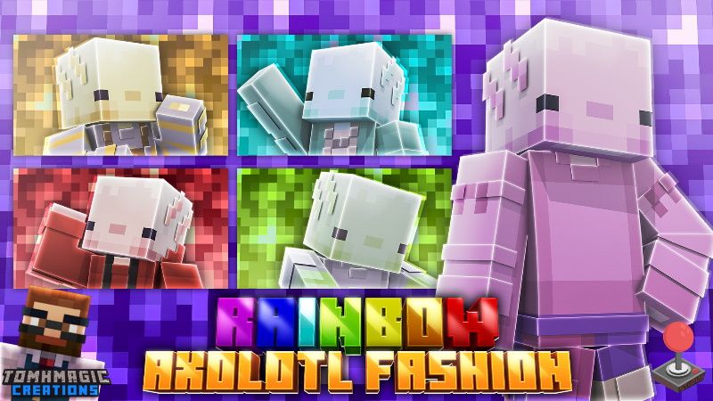 Rainbow Axolotl Fashion on the Minecraft Marketplace by tomhmagic-creations