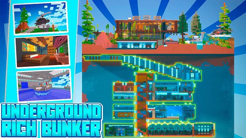 Underground Rich Bunker on the Minecraft Marketplace by UnderBlocks Studios