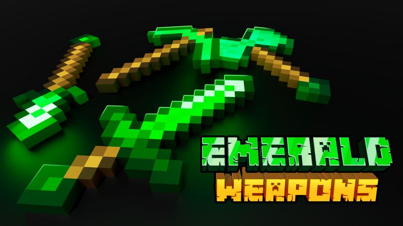 Emerald Weapons on the Minecraft Marketplace by VoxelBlocks