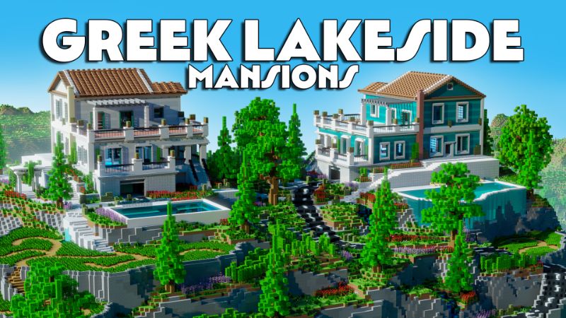 Greek Lakeside Mansions on the Minecraft Marketplace by Waypoint Studios