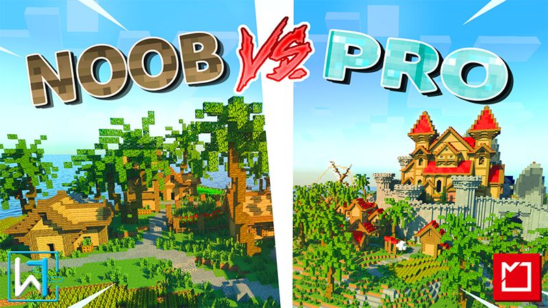 Noob vs Pro Town on the Minecraft Marketplace by Waypoint Studios